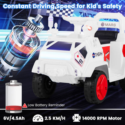 6V Kids Ride-on Car in White and Red