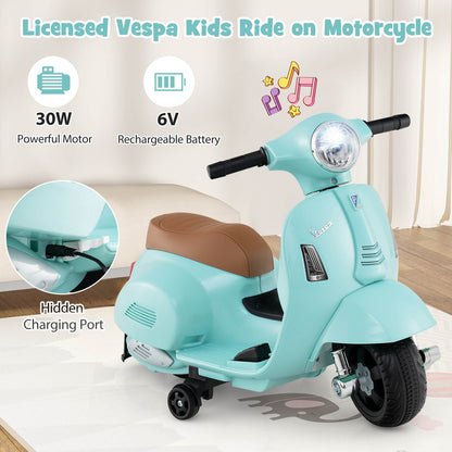 6V Kids Ride on Motorcycle Vespa Licensed in Green