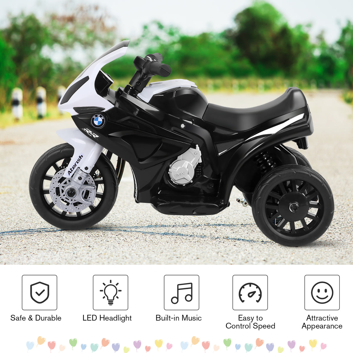 6V Kids Ride on Motorcycle in Black