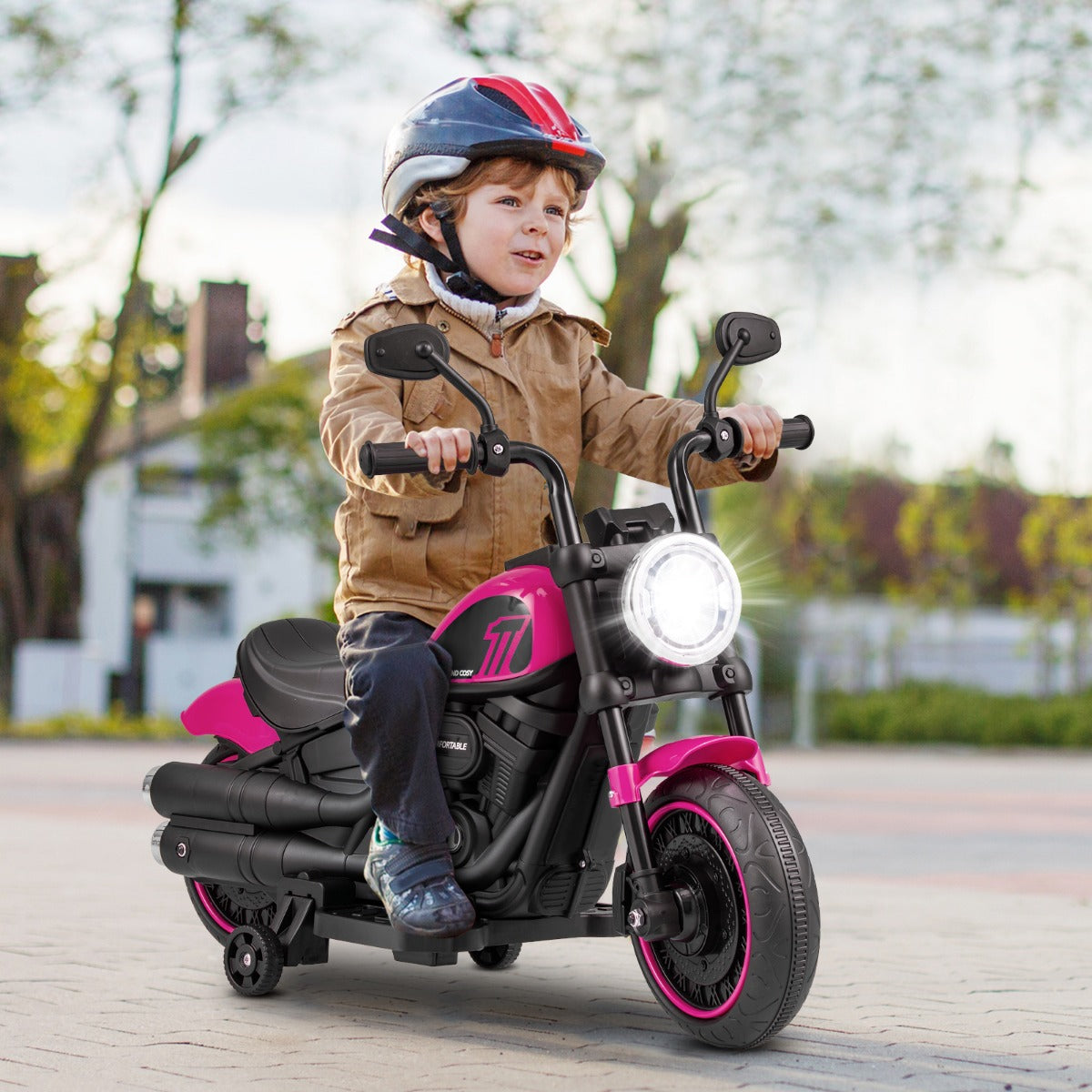 6V Kids Ride On Motorcycle in Pink
