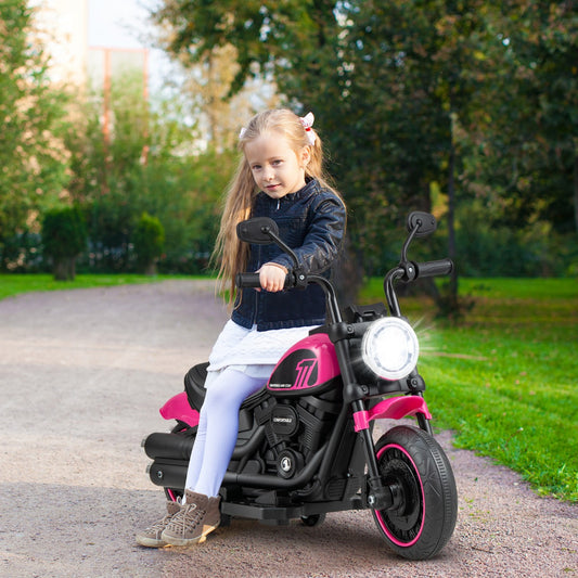 6V Kids Ride On Motorcycle in Pink