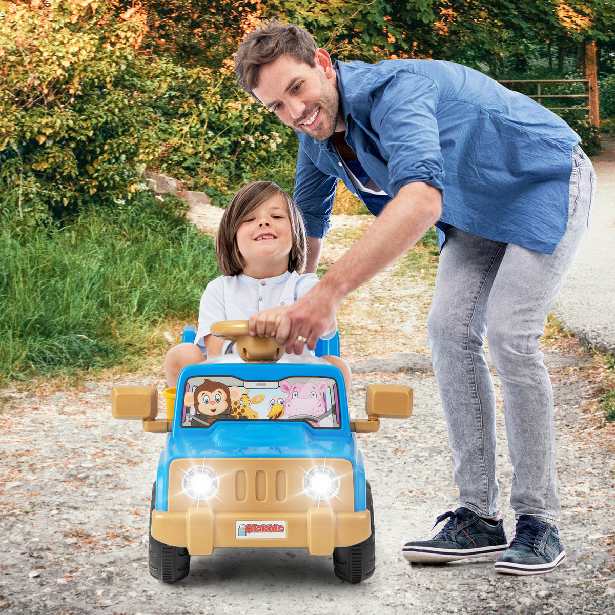 6V Kids Riding Toy with Sound Effects One-Button Start in Navy