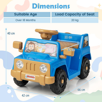 6V Kids Riding Toy with Sound Effects One-Button Start in Navy