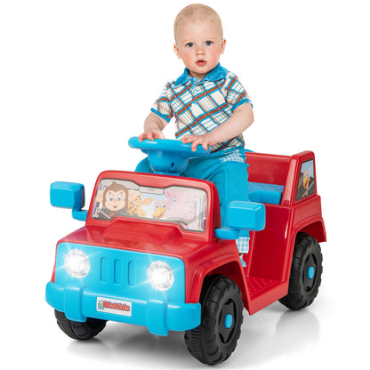 6V Kids Riding Toy with Sound Effects One-Button Start in Red