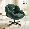 HOMCOM Modern Wingback Accent Chair, Velvet Armchair with Four-Star Base, S-Springs, Swivel, Dark Green