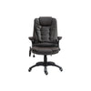 HOMCOM 6-Point Massage Office Chair with Seat Heated for Home Office, PU Leather High Back Executive Desk Chair with Adjustable Height and 360 Swivel for Work Study, Brown