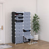HOMCOM 16 Cube Shoe Rack, 2 x 8 Tier Shoe Storage Cabinet, Modular Plastic Shelves for Bedroom, Living Room and Entryway, Space Saving Footwear Organizer, 32 Pairs, White and Black
