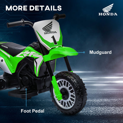 HOMCOM 6V Kids Motorbike, Three-Wheel Kids Electric Bike with Horn, Startup Sound for Ages 18-36 Months - Green