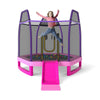 7 Feet Hexagonal Trampoline with Slide and Safety Enclosure Net-Pink