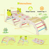 7-in-1 Triangle Set for Kids Frog Climbing Frame with Ramp and Foldable Triangle-Colorful