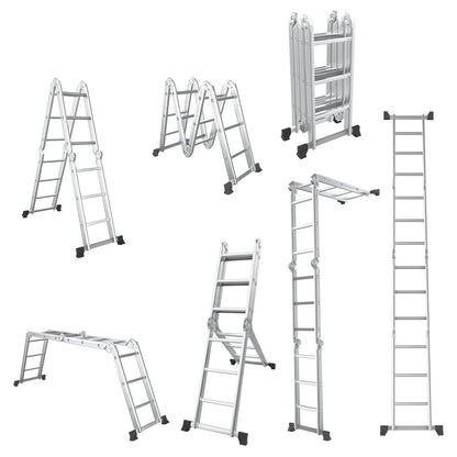 Multiple configurations of the 7-in-1 folding ladder shown together