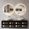 70 CM Round LED Bathroom Mirror Wall-mounted Backlit Vanity Makeup Mirror with 3 Light Colors