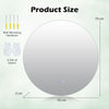 70 cm Round LED Lighted Mirror Wall Mounted Bathroom Mirror