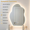 70 x 50 CM Irregular LED Bathroom Mirror with 3 Light Colors