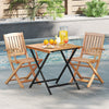 70CM Patio Folding Table with Slatted Tabletop for Backyard