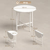 HOMCOM CollapsibleÂ Drop Leaf Table, Folding Dining Table for Small Spaces, Extendable Kitchen Table with Steel Frame, White