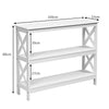 Industrial 3-Tier Console Table with Storage Shelf-White