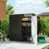 Outsunny 6 x 4ft Metal Garden Storage Shed, Outdoor Tool Storage Shed with Lockable Door and Gloves for Garden, Patio, Dark Grey
