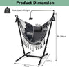 Hammock Chair with Stand and Phone Holder-Grey