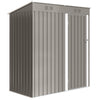 Outsunny 5 x 3 ft Lean-to Garden Shed, Outdoor Storage Shed with Lockable Door and Vents, Light Grey