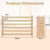 72 Bottles Wine Rack 6-Tier Stackable Wine Storage Stand with Solid Wood Frame-Natural