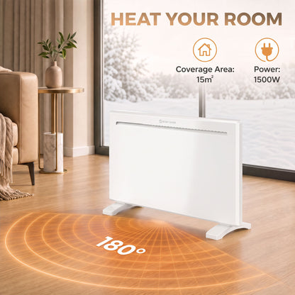 HOMCOM Smart Panel Heater Wall Mounted/Freestanding in White