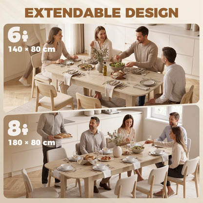 HOMCOM Extendable Oval Dining Table for 4-6 in Oak
