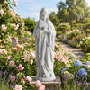 74.5 cm Virgin Mary Statue Outdoor Religious Sculpture with Aged Finish-Grey