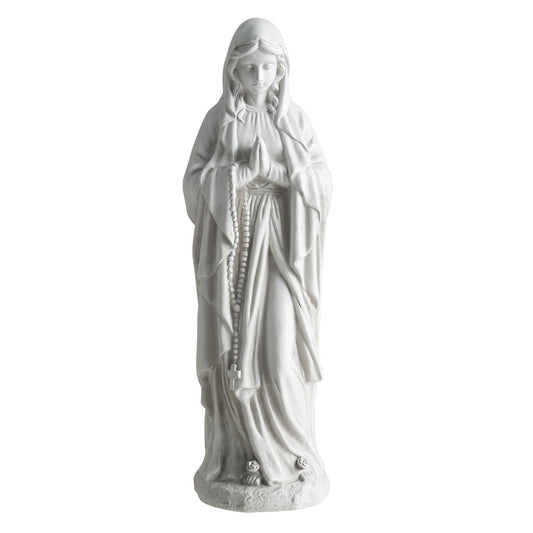 74.5 cm Virgin Mary Statue Outdoor Religious Sculpture with Aged Finish-Grey