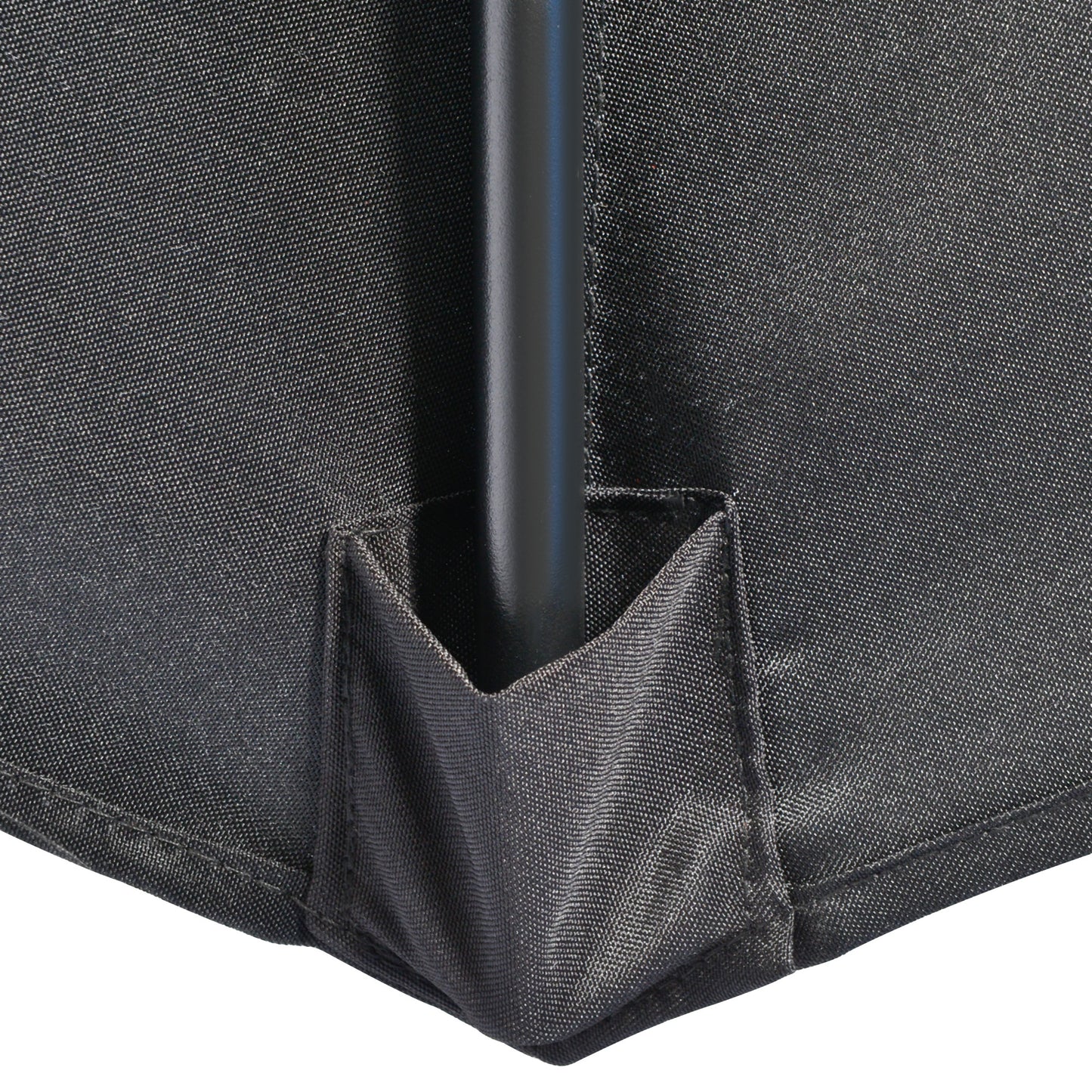 Outsunny 3(m) Half Parasol, Semi Round Umbrella with Metal Frame, Crank Handle for Balcony, Garden, Black