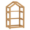 75 cm House-Shaped Plant Stand with Solid Acacia Wood Frame