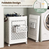 75 L Collapsible Laundry Basket with Underwear Basket and Handles-White