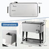 75 L Portable Patio Rolling Ice Chest with Bottom Storage Shelf-Grey