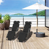 Outsunny 2 in 1 Folding Sun Lounger Reclining Garden Chair Set of 2 with 2-Level Adjustable Backrest, Outdoor Zero Gravity Recliner Garden Chairs with Head Pillow and Armrests, Black