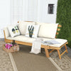 3 in 1 Convertible Cushioned Loveseat Lounger Couch with Pillows-White