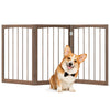 76 CM Tall Pet Gate Wooden Dog Fence 3-Panel Room Divider Barrier-Brown