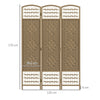 HOMCOM 3 Panel Folding Room Divider, Privacy Screen, Freestanding Paravent Partition Separator Natural Wood