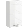 kleankin Bathroom Wall Cabinet, High Gloss Bathroom Storage Cabinet with Soft-Close Door, 3 Shelves, Adjustable Shelf, White