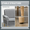 HOMCOM Armchair, Upholstered Accent Chair with Wood Legs and Wide Padded Seat, Teddy Occasional Chair, Grey