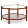 78cm Round Coffee Table with Tempered Glass Top-Natural