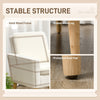 HOMCOM Armchair, Upholstered Accent Chair with Wood Legs and Wide Padded Seat, Teddy Occasional Chair, Cream White