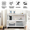 Industrial 3-Tier Console Table with Storage Shelf-White