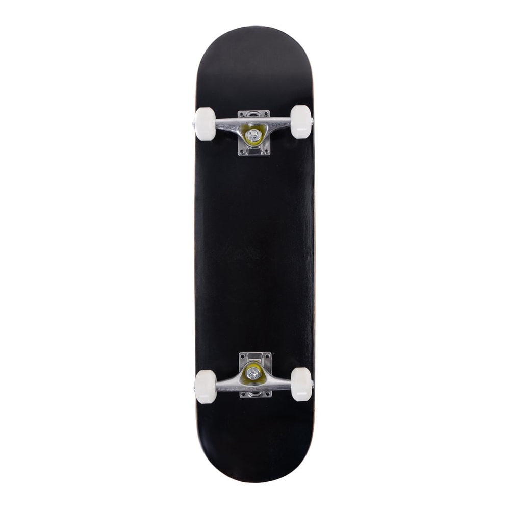 79cm Skateboard Complete Cruiser Standard for Children-Black, a black deck with white trucks and wheels