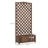 Outsunny 53L Garden Wooden Planter Box with Trellis Free Standing Flower Raised Bed with Lattice for Climbing Plants, 76cm x 36cm x 170cm, Dark Brown