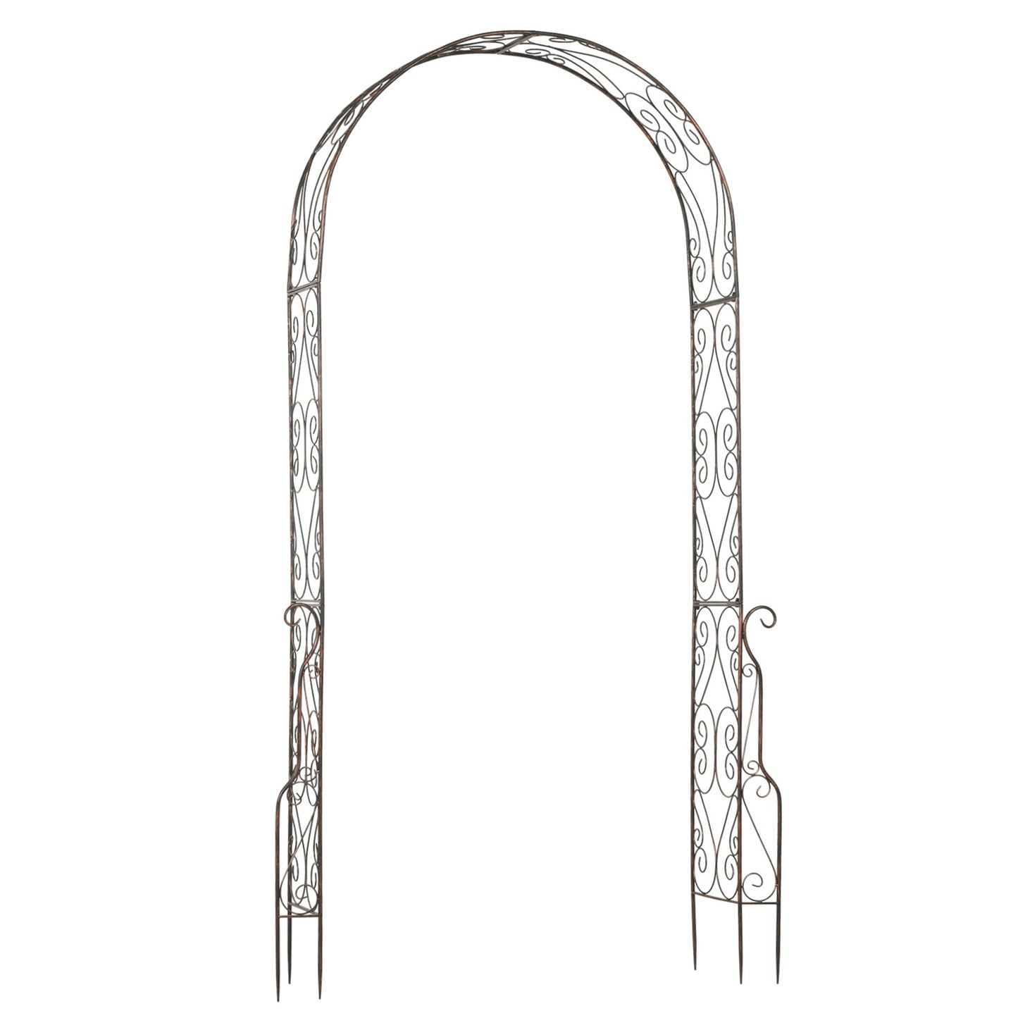 Outsunny Metal Garden Arch Trellis, قوس تعريشة مزخرف للممرات وحفلات الزفاف والاحتفالات، 120 × 30 × 226 سم