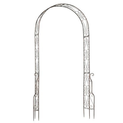 Outsunny Metal Garden Arch Trellis, قوس تعريشة مزخرف للممرات وحفلات الزفاف والاحتفالات، 120 × 30 × 226 سم