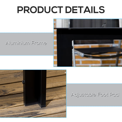 Outsunny Outdoor Dining Table for 6 in Black