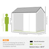 Outsunny 8 x 6 ft Galvanised Garden Shed, Outsoor Metal Storage Shed with Double Doors Window Air Vents for Patio, Lawn, Grey