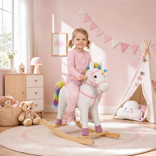 AIYAPLAY Rocking Horse in Cream White