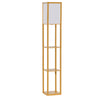 HOMCOM 3-Tier Floor Lamp, Floor Light with Storage Shelf, Reading Standing Lamp with Acrylic Shade for Living Room, Bedroom, Kitchen, Dining Room, Office, Dorm, 160cm, Natural